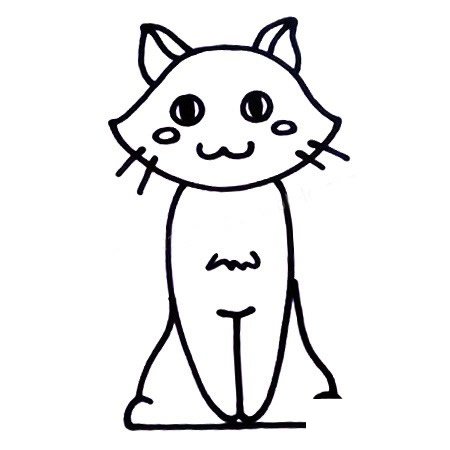 猫咪简笔画彩色图片