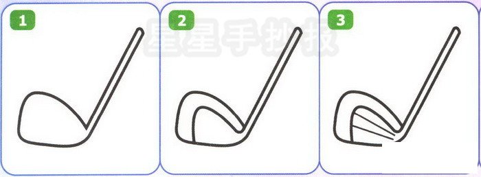 高尔夫球杆简笔画