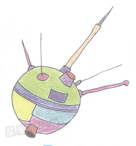 人造卫星简笔画