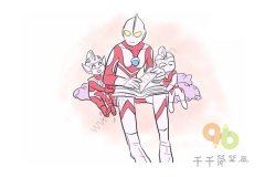 三个奥特曼组合简笔画