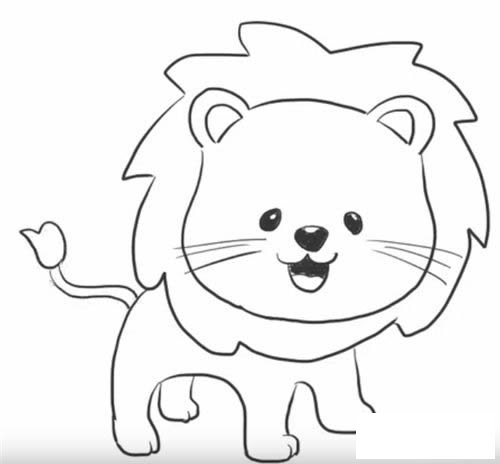 怎样画可爱的狮子简笔画图片