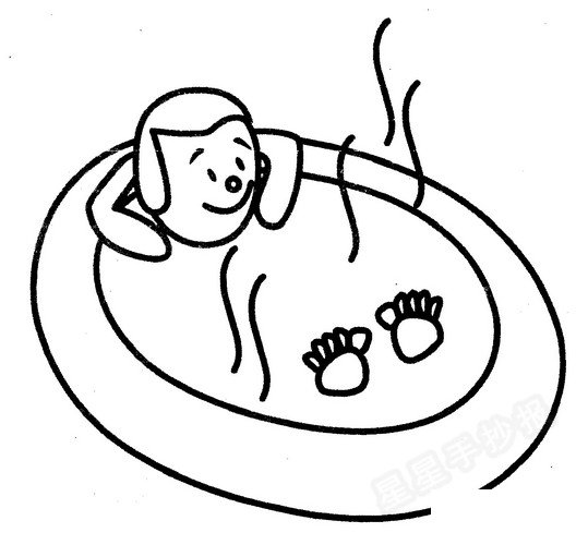 泡澡简笔画图片