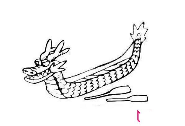 端午节简笔画图片，龙舟简笔画