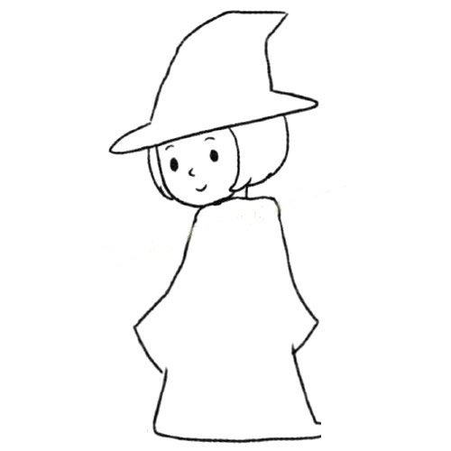 小魔女简笔画