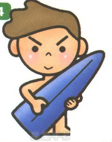冲浪运动员简笔画