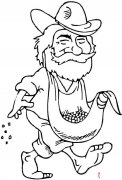 播种的农民伯伯简笔画