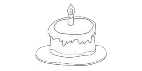 生日蛋糕简笔画图片
