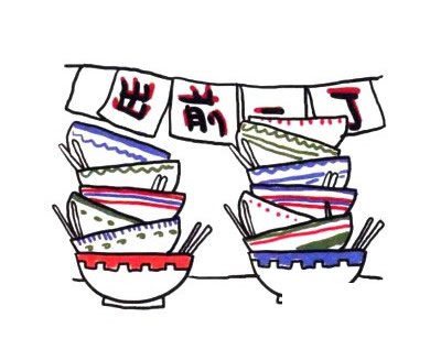 四步画出拉面简笔画图片