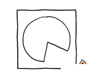 四步画出披萨简笔画图片