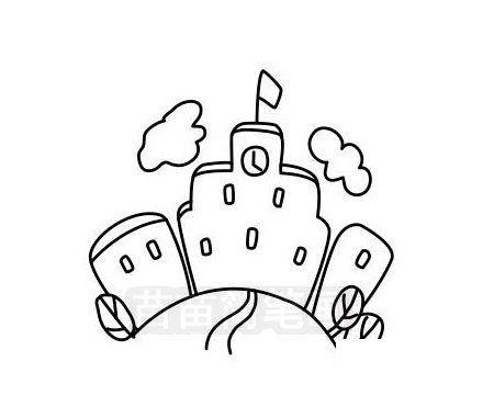 学校简笔画图片