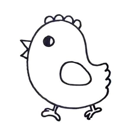 六步画出小鸡简笔画彩色图片
