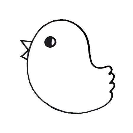 六步画出小鸡简笔画彩色图片