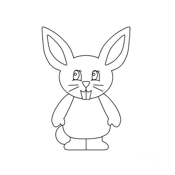 卡通小白兔简笔画法