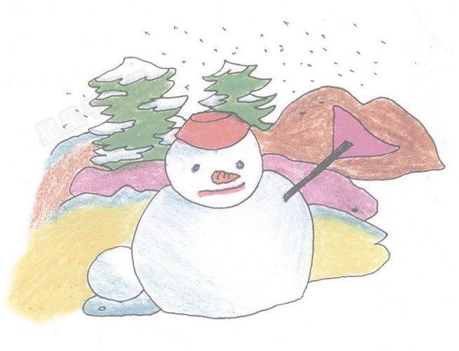 雪人简笔画图片