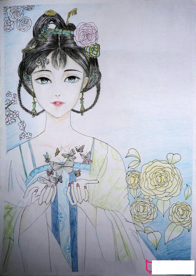 唯美古风儿童画图片，那一眼温柔