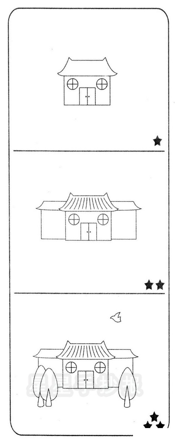 寺庙简笔画
