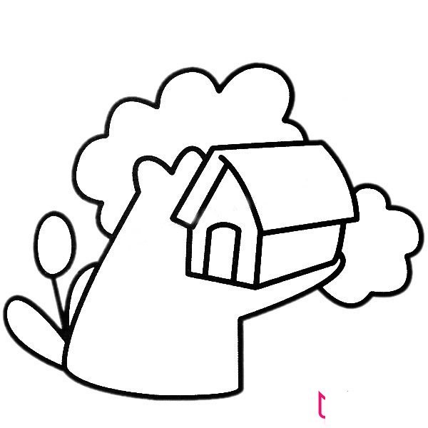 漂亮的风景简笔画，树屋简笔画