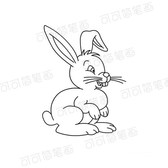 儿童画兔子的卡通动物简单画法