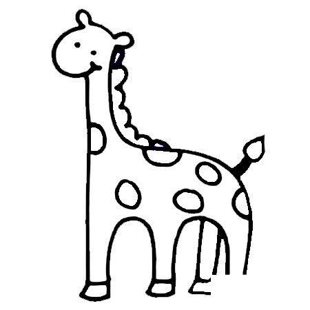 九步画出长颈鹿简笔画彩色图片