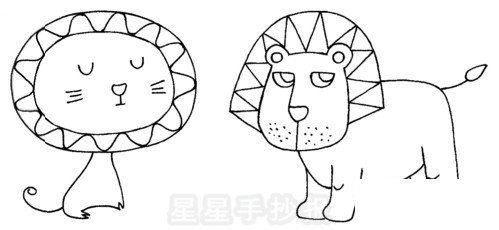 狮子简笔画图片步骤教程