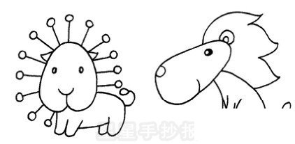 狮子简笔画图片步骤教程