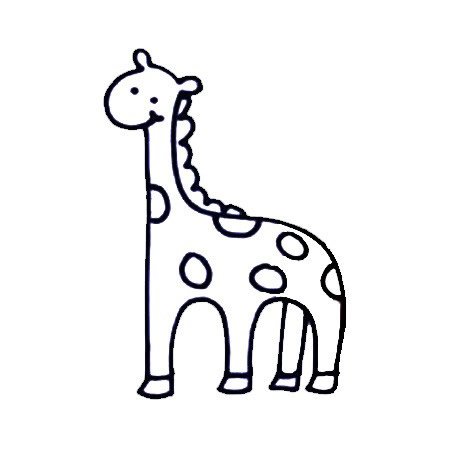 九步画出长颈鹿简笔画彩色图片