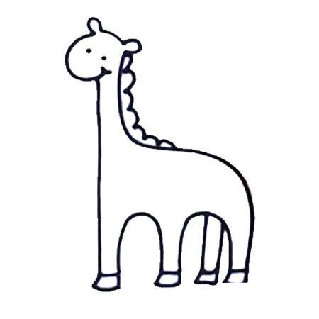 九步画出长颈鹿简笔画彩色图片