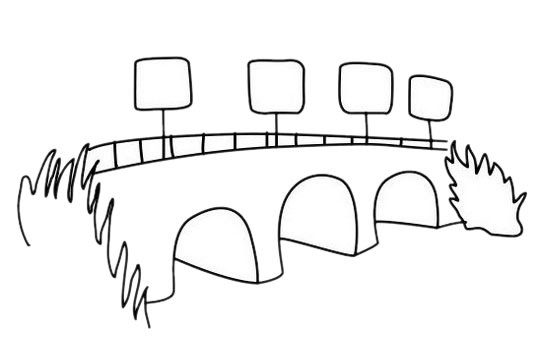 小桥简笔画图片
