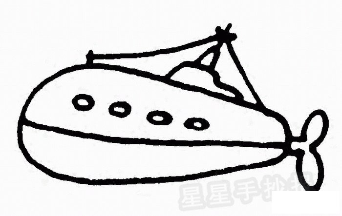 潜水艇简笔画