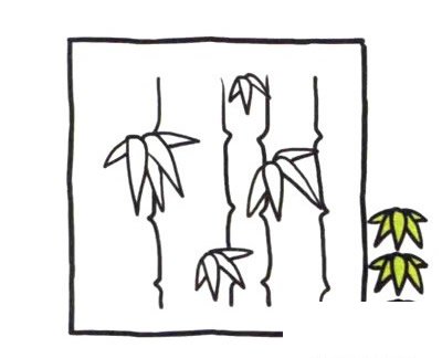 四步画出竹子简笔画图片