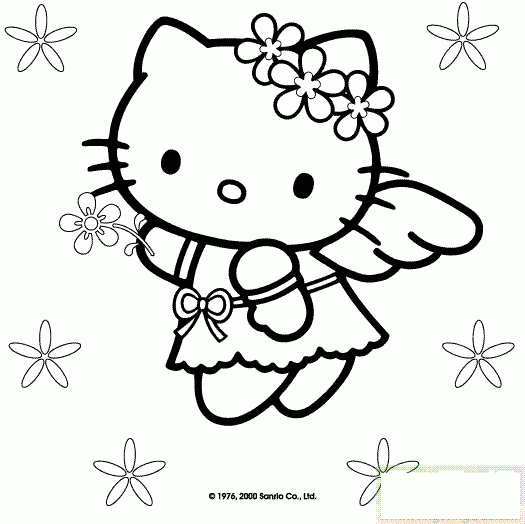 KITTY猫转过头简笔画