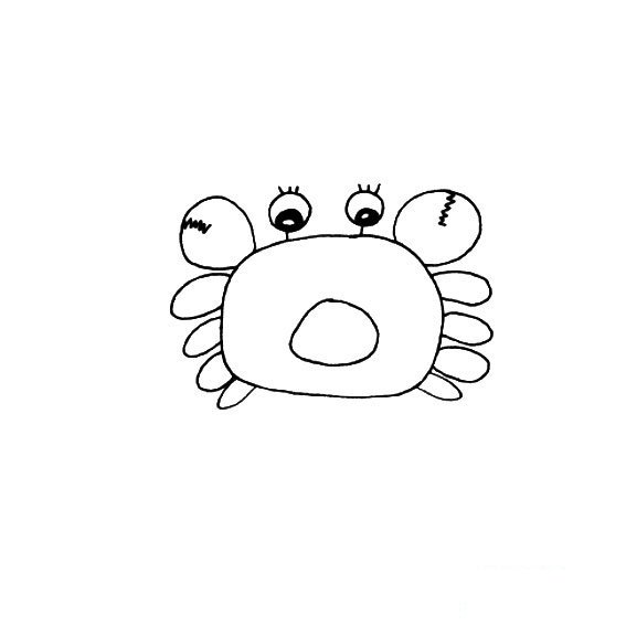 小蟹子的画法三岁儿童简笔画