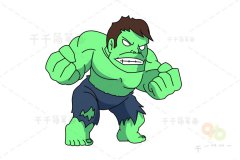 不可思议的浩克 绿巨人简笔画 儿童绘画