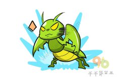 儿童简单画   螳螂简笔画步骤图