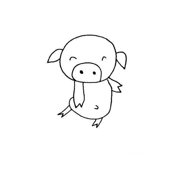 小猪跳舞的画法动物动作