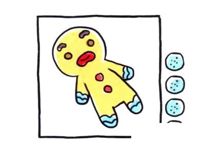 四步画出姜糖饼简笔画图片