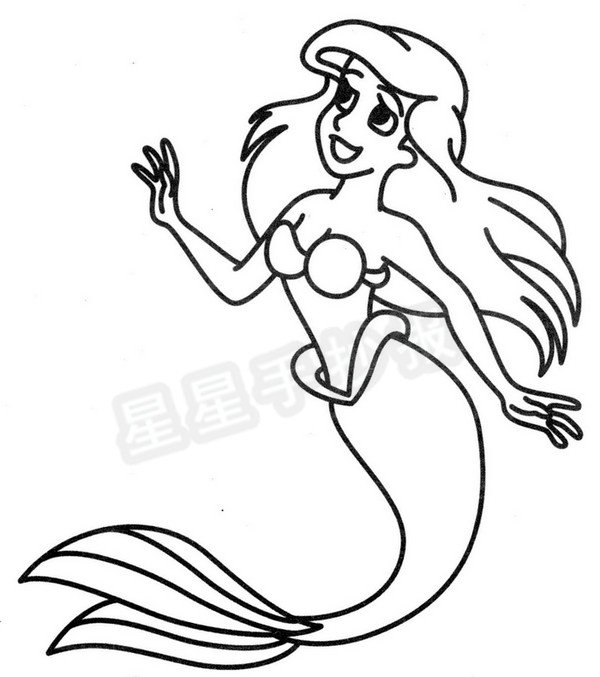 美人鱼简笔画
