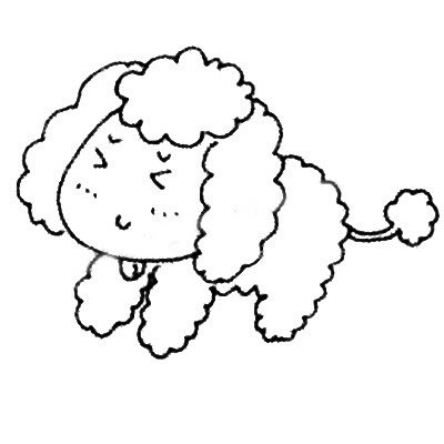 贵宾犬简笔画图片