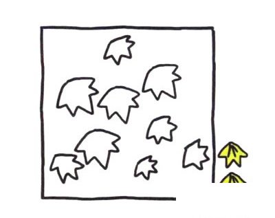 四步画出爬山虎简笔画图片 儿童画爬山虎简笔画彩色图片大全