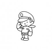 警察卡通人物画法