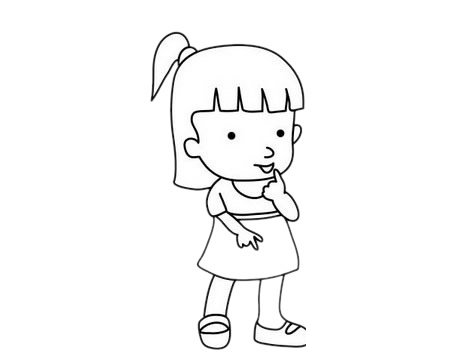 小女孩简笔画图片