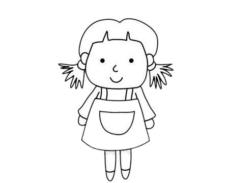 小女孩简笔画图片