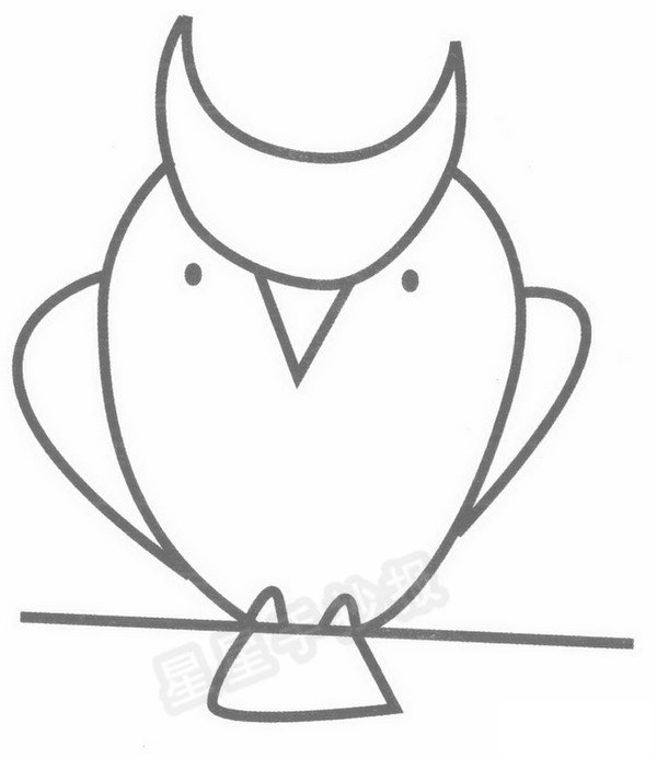猫头鹰简笔画