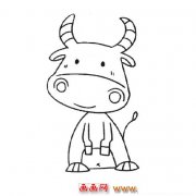 顽皮的小牛 （儿童简笔画）