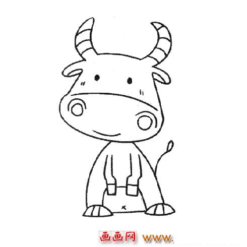 顽皮的小牛 （儿童简笔画）