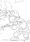 卡通消防员简笔画