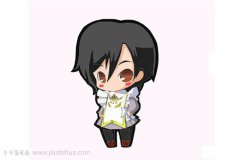 不同造型的小女孩简笔画