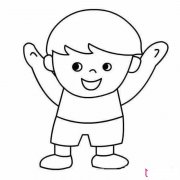 开心小男孩简笔画