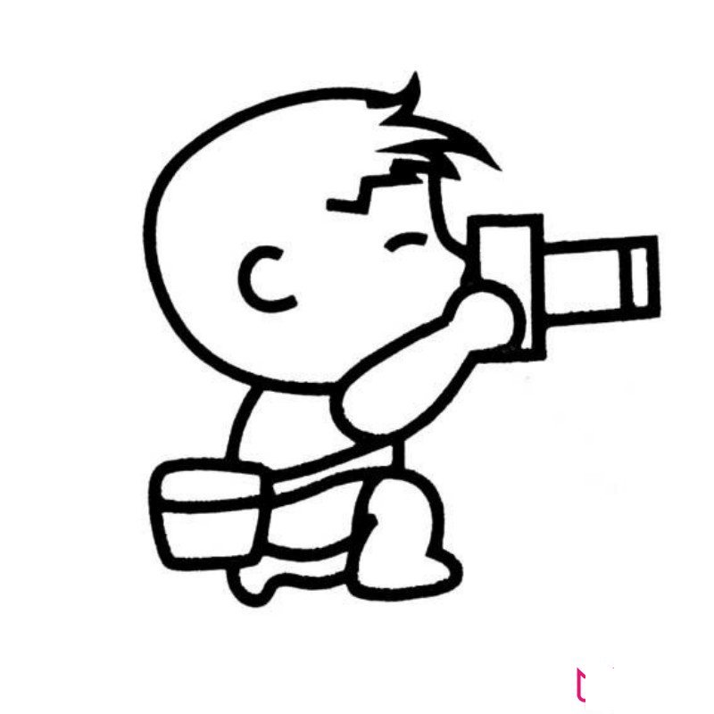 拍照小男孩简笔画