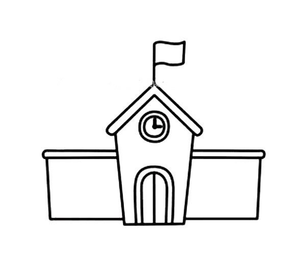漂亮的学校简笔画